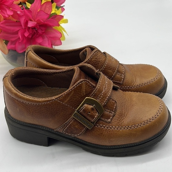 Eddie Moran Brown leather monk Show Sz 6.5 em304. MCL0995B - Picture 2 of 11